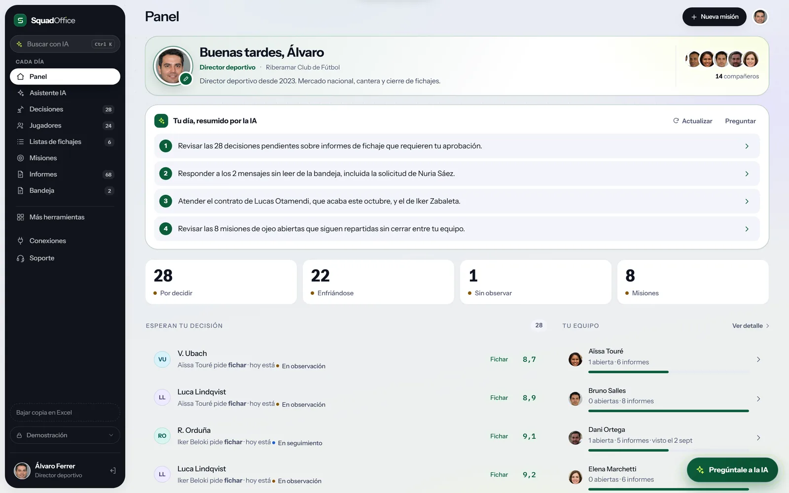 Software para el director deportivo