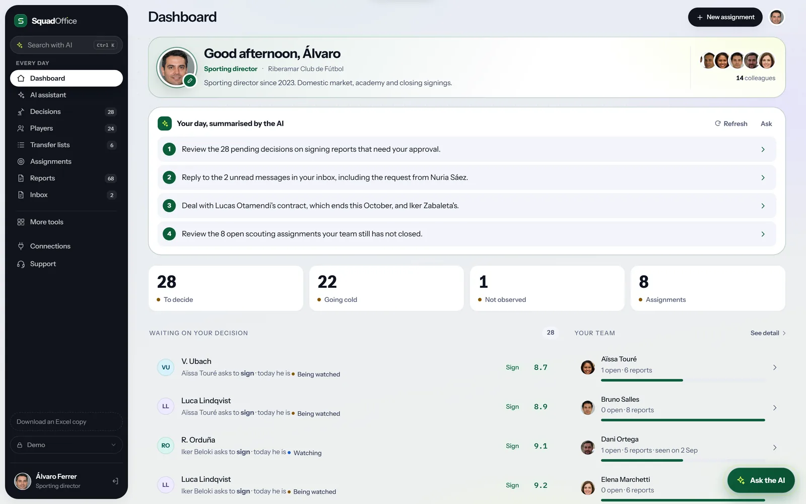 Software for sporting directors