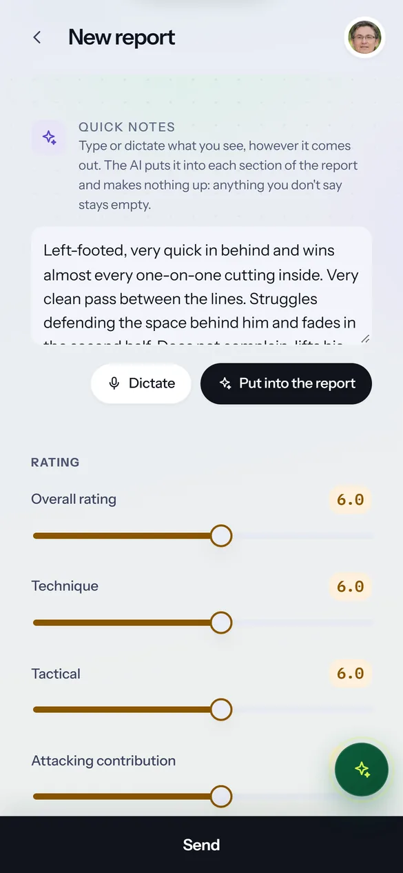 AI scouting reports, written from the stands