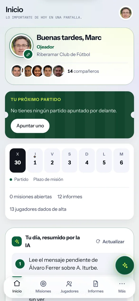 App de scouting para ojeadores